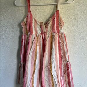 Lush Pink and Gold Striped Dress